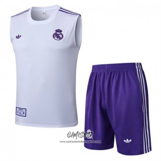 Chandal del Real Madrid 2025-2026 Sin Mangas Blanco Purpura