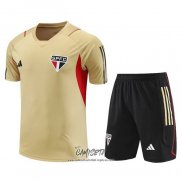 Chandal del Sao Paulo 2023-2024 Manga Corta Amarillo - Pantalon Corto