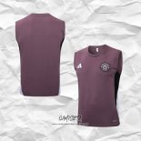 Camiseta de Entrenamiento Manchester United 2025-2026 Sin Mangas Rojo Purpura