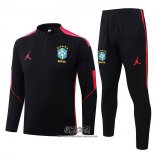 Chandal de Sudadera del Brasil 2026-2027 Nino Negro Rojo