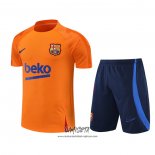 Chandal del Barcelona 2022-2023 Manga Corta Naranja - Pantalon Corto