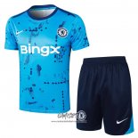 Chandal del Chelsea 2024-2025 Manga Corta Azul - Pantalon Corto