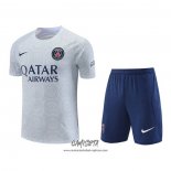 Chandal del Paris Saint-Germain 2022-2023 Manga Corta Gris - Pantalon Corto