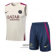 Chandal del Paris Saint-Germain 2023-2024 Sin Mangas Albaricoque