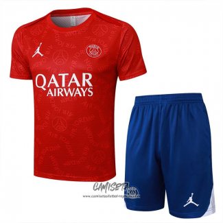 Chandal del Paris Saint-Germain Jordan 2024-2025 Manga Corta Rojo - Pantalon Corto