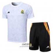 Chandal del Real Madrid 2024-2025 Manga Corta Blanco - Pantalon Corto