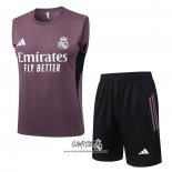 Chandal del Real Madrid 2025-2026 Sin Mangas Gris Purpura