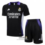 Chandal del Real Madrid Dragon 2024-2025 Manga Corta Negro y Purpura - Pantalon Corto