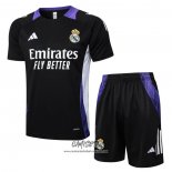 Chandal del Real Madrid Dragon 2024-2025 Manga Corta Negro y Purpura - Pantalon Corto