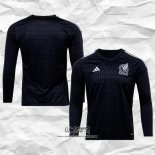 Camiseta Mexico Portero 2022 Manga Larga Negro
