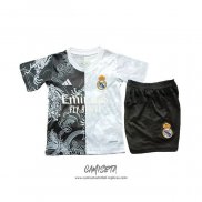 Camiseta Real Madrid Dragon 2025-2026 Nino Negro Blanco