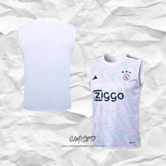 Camiseta de Entrenamiento Ajax 2023-2024 Sin Mangas Blanco