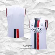 Camiseta de Entrenamiento Paris Saint-Germain Jordan 2023-2024 Sin Mangas Blanco