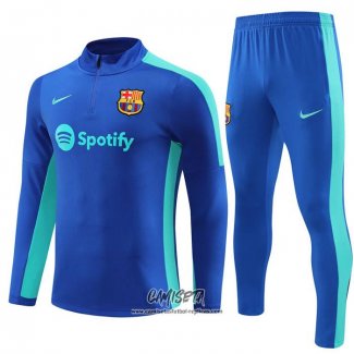 Chandal de Sudadera del Barcelona 2023-2024 Nino Azul