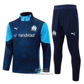 Chandal de Sudadera del Olympique Marsella 2025-2026 Nino Azul
