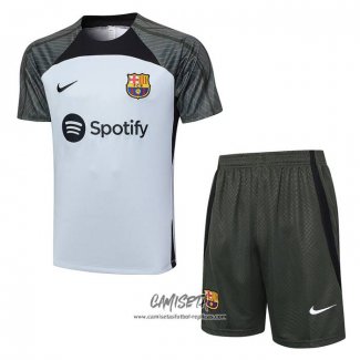 Chandal del Barcelona 2023-2024 Manga Corta Gris - Pantalon Corto