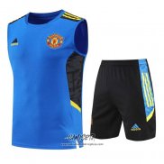 Chandal del Manchester United 2022-2023 Sin Mangas Azul