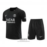 Chandal del Paris Saint-Germain 2022-2023 Manga Corta Negro - Pantalon Corto