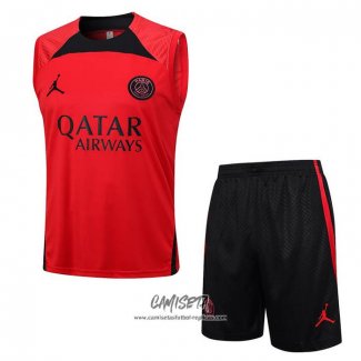 Chandal del Paris Saint-Germain Jordan 2023-2024 Sin Mangas Rojo