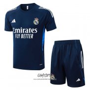 Chandal del Real Madrid 2025-2026 Manga Corta Azul Blanco - Pantalon Corto