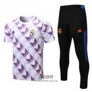 Chandal del Real Madrid 2022-2023 Manga Corta Blanco y Purpura