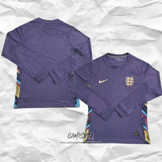 Segunda Camiseta Inglaterra 2024 Manga Larga