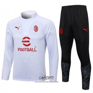 Chandal de Sudadera del AC Milan 2023-2024 Blanco