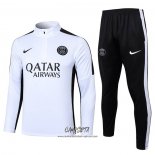 Chandal de Sudadera del Paris Saint-Germain 2023-2024 Nino Blanco