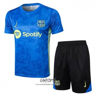 Chandal del Barcelona 2024-2025 Manga Corta Azul - Pantalon Corto