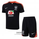 Chandal del Brasil 2025-2026 Manga Corta Negro - Pantalon Corto