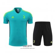 Chandal del Juventus 2022-2023 Manga Corta Azul y Verde - Pantalon Corto