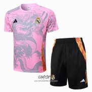 Chandal del Real Madrid Dragon 2024-2025 Manga Corta Rosa - Pantalon Corto
