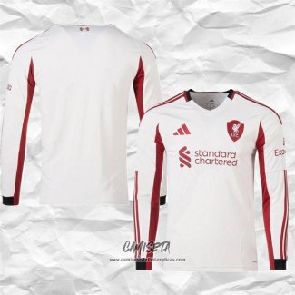 Segunda Camiseta Liverpool 2025-2026 Manga Larga