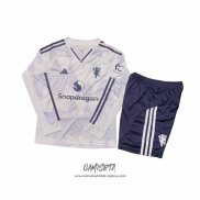 Segunda Camiseta Manchester United 2025-2026 Nino Manga Larga