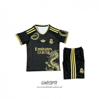 Camiseta Real Madrid Dragon 2025 Nino Negro