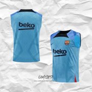 Camiseta de Entrenamiento Barcelona 2022-2023 Sin Mangas Azul