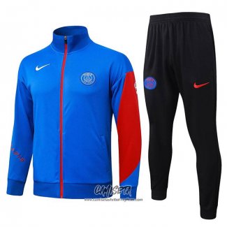 Chandal de Chaqueta del Barcelona 2025-2026 Nino Azul Rojo