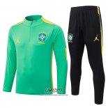 Chandal de Sudadera del Brasil 2026-2027 Nino Verde