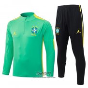 Chandal de Sudadera del Brasil 2026-2027 Nino Verde
