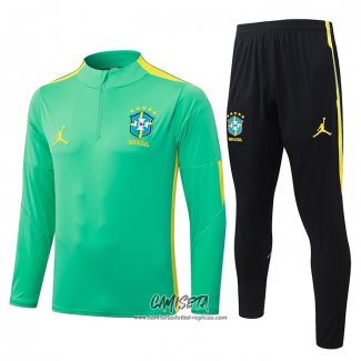 Chandal de Sudadera del Brasil 2026-2027 Nino Verde