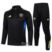 Chandal de Sudadera del Manchester United 2025-2026 Nino Amarillo Negro