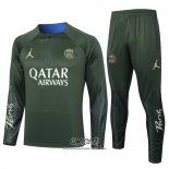 Chandal de Sudadera del Paris Saint-Germain Jordan 2023-2024 Nino Verde