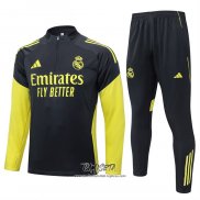 Chandal de Sudadera del Real Madrid 2025-2026 Nino Amarillo Negro