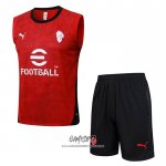 Chandal del AC Milan 2025-2026 Sin Mangas Rojo