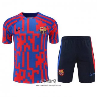 Chandal del Barcelona 2022-2023 Manga Corta Rojo y Azul - Pantalon Corto