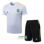 Chandal del Brasil 2026-2027 Manga Corta Blanco - Pantalon Corto