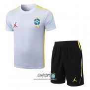 Chandal del Brasil 2026-2027 Manga Corta Blanco - Pantalon Corto