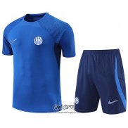 Chandal del Inter Milan 2022-2023 Manga Corta Azul - Pantalon Corto