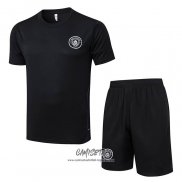Chandal del Manchester City 2025-2026 Manga Corta Negro - Pantalon Corto