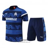 Chandal del Olympique Marsella 2022-2023 Manga Corta Azul - Pantalon Corto